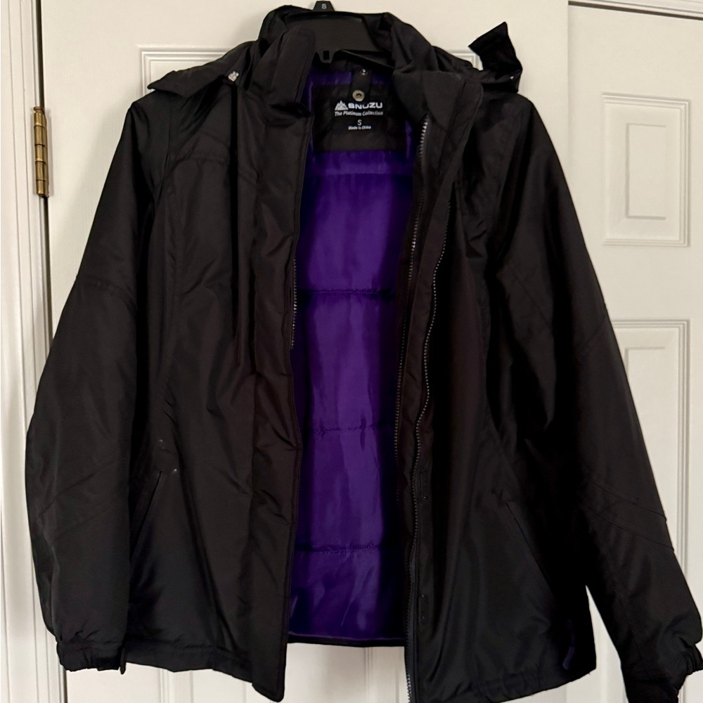 Black Jacket with Purple Lining